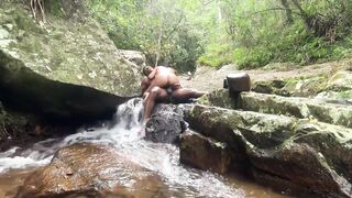 PERVERTED COUPLE CAUGHT FUCKING ON WATERFALL TRAIL - 15 image