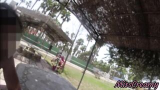 Real Flash - Naked in the public park I touch my stepfather's cock while strangers watch us - 12 image