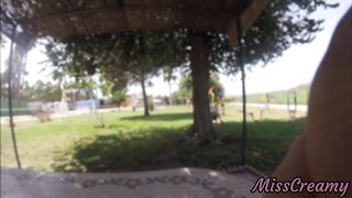 Real Flash - Naked in the public park I touch my stepfather's cock while strangers watch us - 2 image