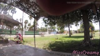 Real Flash - Naked in the public park I touch my stepfather's cock while strangers watch us - 8 image