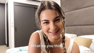 Petite blonde convinces stranger at gym to come to her place and fucks him till creampie in her hairy pussy! Liatovar - 7 image