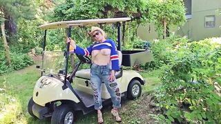 Getting Pumped Up for the Game -Stole my Stepsons Hockey Stick -Bouncing Big Tits Mistress Thursday - 2 image