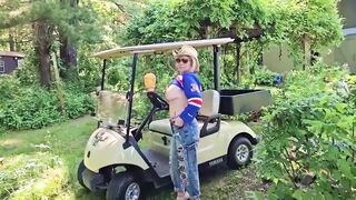 Getting Pumped Up for the Game -Stole my Stepsons Hockey Stick -Bouncing Big Tits Mistress Thursday - 3 image