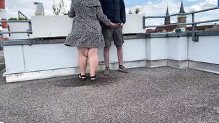 No matter how hard the plump mother-in-law tried, pissing splashed all over her legs - 1 image