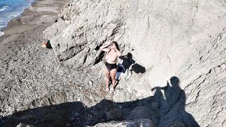 MILF has to give Blowjob to Exhibitionist on the Beach - 3 image