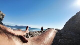 MILF has to give Blowjob to Exhibitionist on the Beach - 6 image