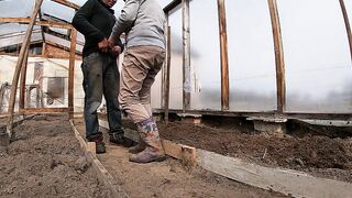 Farmer's Wife with Rubber Boots Sucks a Cock in the Greenhouse - 2 image