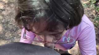 Latina teen gives a blowjob in the woods - 13 image