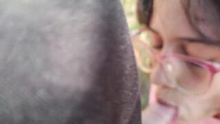 Latina teen gives a blowjob in the woods - 3 image