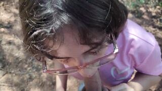 Latina teen gives a blowjob in the woods - 7 image