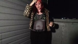 Goth girl photoshoot on rooftop - 1 image