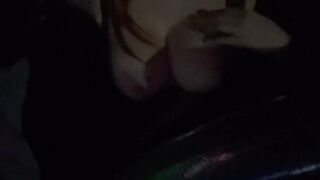 Italian Horny Big Juicy Tits Artemisia Love Flashing her Tits while Driving around