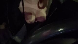 Italian Horny Big Juicy Tits Artemisia Love Flashing her Tits while Driving around - 2 image