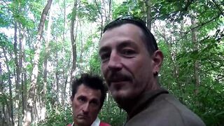 Curly babe gets both holes fucked by huge cocks - 1 image