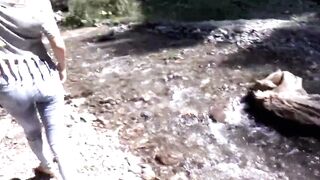 Jasmin Rouge - German pissing into her pants outdoor - 4 image