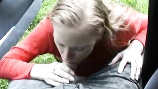 She takes the golden rain in her mouth while it's raining - 4 image