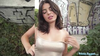 Public Agent Italian sweetheart fucked outside in a public place