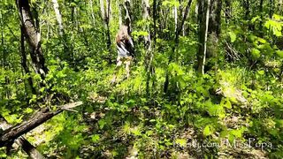 Walking with a bare ass through a spring forest. Leave comments with wishes, we will repeat it soon. - 10 image