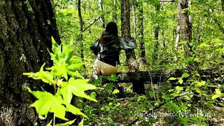 Walking with a bare ass through a spring forest. Leave comments with wishes, we will repeat it soon. - 14 image