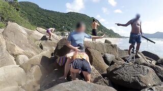 Passers-by were outraged, but she continued to suck and beg to fuck her ass