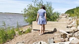 I went for a walk without panties, daring to undress and run naked. It was exhilarating and risky! - 12 image