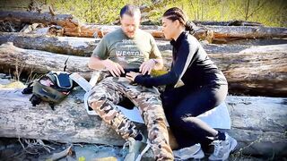 Simone Ryder has to run from a bear while hiking and ran right into Rick Ruff