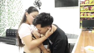 SEXY LATINA SERVES ME IN HER BUSINESS SHE EXCITES ME WITH HER LOOK I ASK HER FOR A KISS AND SHE GIVES HERSELF COMPLETELY I FUCK HER HARD UNTIL I CUM IN HER ASS - HOMEMADE PORN IN SPANISH - 3 image
