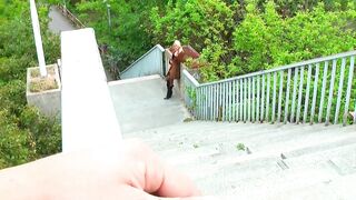 Jasmin Rouge - Blonde outdoor blowjob & pissing - 2 image