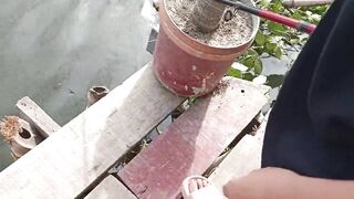 18 YEAR OLD FISHERMAN STEPDAUGHTER SCREW ON RIVERSIDE WHILE HIS WIFE PREPARING FOOD - 3 image