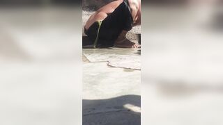 The desi sister-in-law of the village is showing off her beautiful burr by cleaning her pussy hair in the open bathroom - 6 image