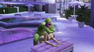 SIMS HORNY OGRE POUNDING PIXIE SLUT BY THE POOL LOOP