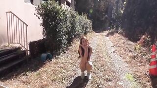 Japanese Girl Satisfies Her Bush with a Toy Outside After Sucking a Guy Dick in the Car - 12 image