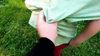 Beat up breasts in the countryside