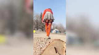 Walking in the Park, on the Ice, Undressing and Photo Session - 11 image