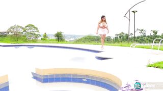 Angie Bravo's wet bikini blast