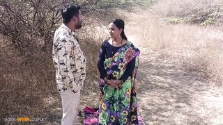 hardcore fucking of real Indian couple having the best sex outdoor in forest - 1 image