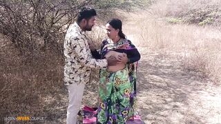 hardcore fucking of real Indian couple having the best sex outdoor in forest - 2 image