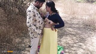 hardcore fucking of real Indian couple having the best sex outdoor in forest