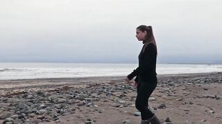 Beautiful Italian babe Silvia Soprano dominated roughly on the beach in Norway in a cinematic adventure, with hard slapping, spitting, and kinky play - 1 image