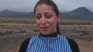 Beautiful Italian babe Silvia Soprano dominated roughly on the beach in Norway in a cinematic adventure, with hard slapping, spitting, and kinky play - 15 image