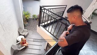 My stepmother is a blonde Colombian MILF who loves big cocks, I fuck her in interracial sex with my BBC, until creampie! David Bander and Karen Sleent - 3 image