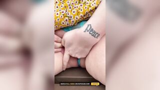 Fingering myself in a park - 10 image
