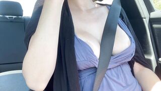 Italian Big Tits Milf Artemisia Love Driving around and showing her big juicy boobs - 6 image