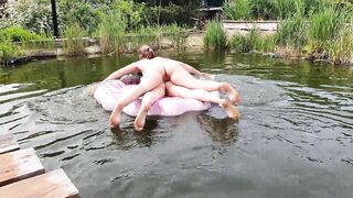 Outdoor Double Blowjob after some Fun in our Pond - 1 image