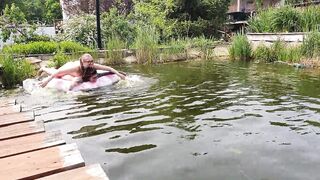 Outdoor Double Blowjob after some Fun in our Pond - 2 image