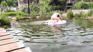 Outdoor Double Blowjob after some Fun in our Pond - 4 image