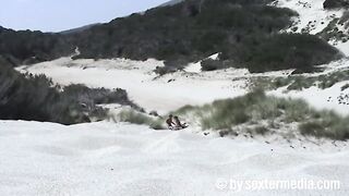 Teen lesbians on the beach - 6 image
