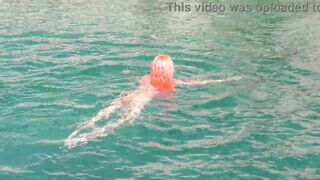 Blue water and a naked girl! - 4 image