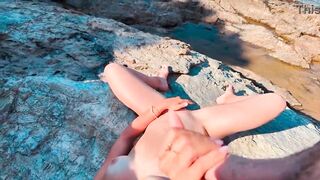Girl with fit tight ass gets risky Anal sex on the public beach - 5 image