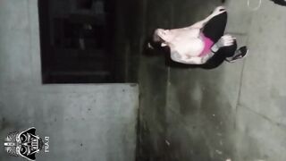 Fucking in an abandoned backyard with strangers watching